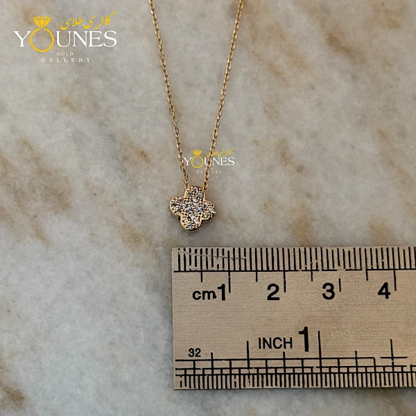 گردنبند طلا ونکلیف نگین دار